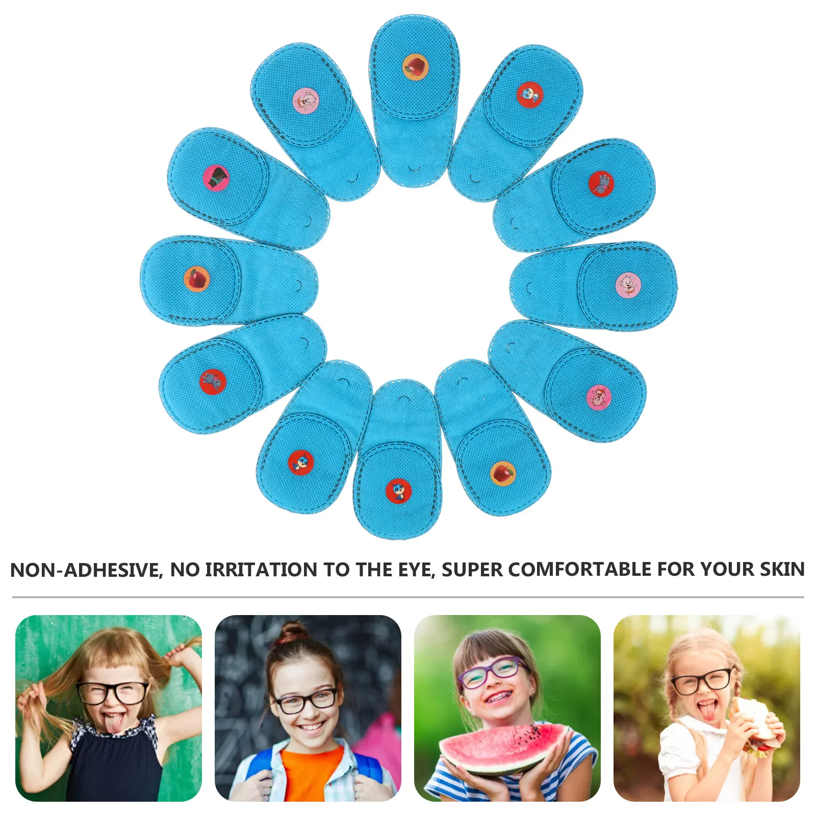 

12Pcs Amblyopia Eye Patches Medical Glasses Lazy Supplies Non-Adhesive Comfortable for Children Adults
