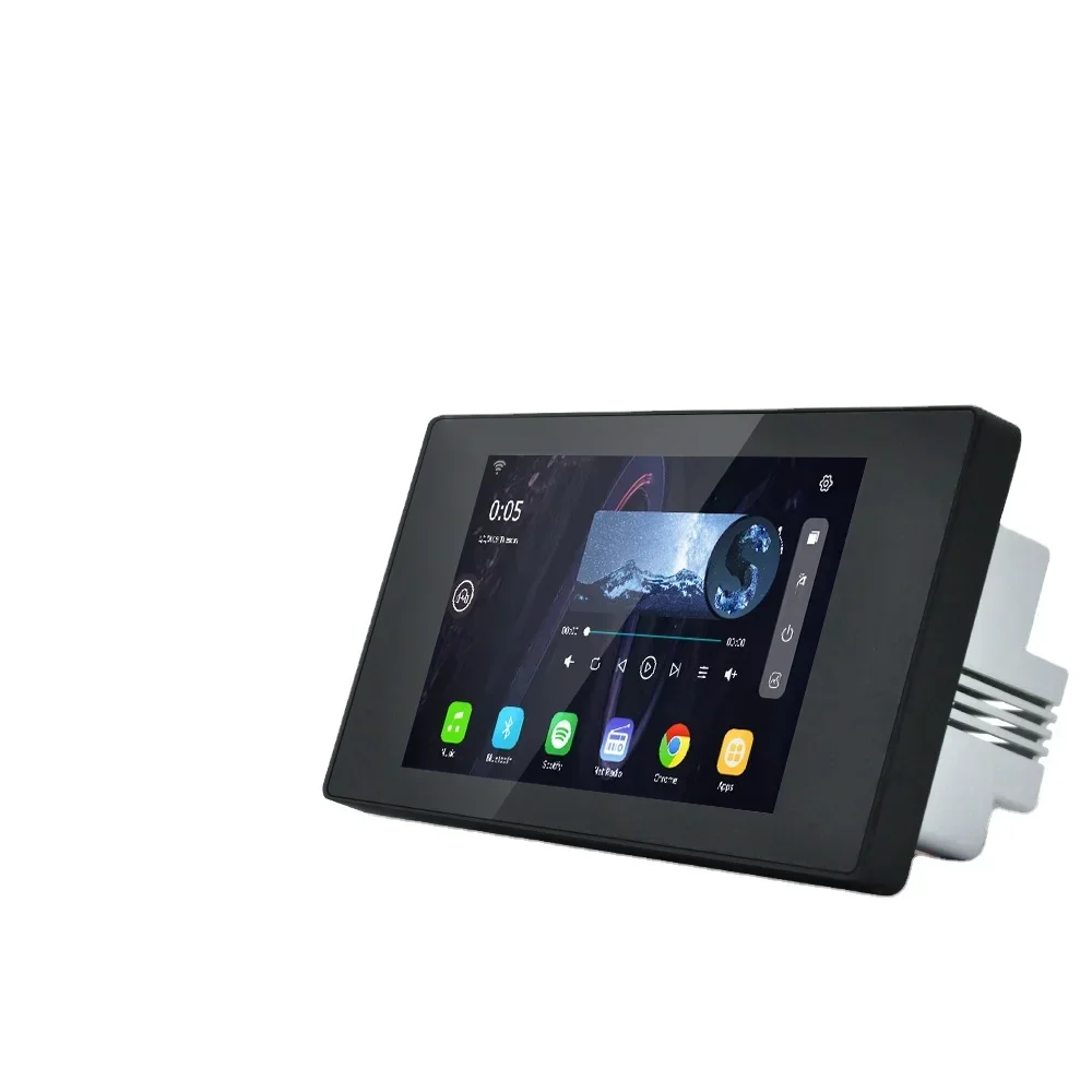 2025 Two Zone WiFi Blue-tooth Remote Control Touch Screen Home Office Store Background Music System on in Wall Flush Amplifier