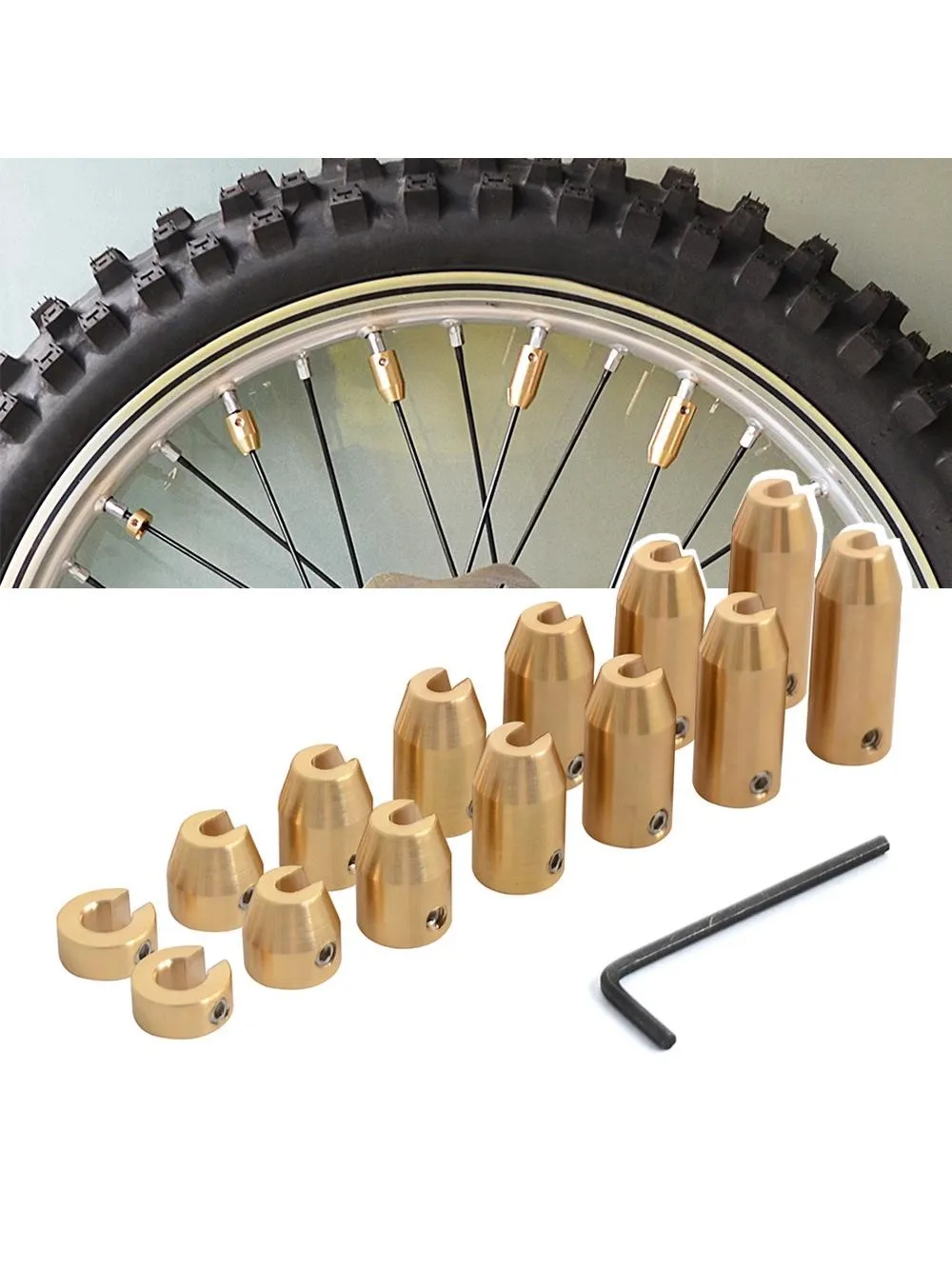 4-14 stuks Universele Messing Motorfiets Wiel Balans Spaakgewichten voor KTM XC 300 350 450 500 EXC EXC-F Husq FE501 TE310 Beta GasGas - afbeelding 2