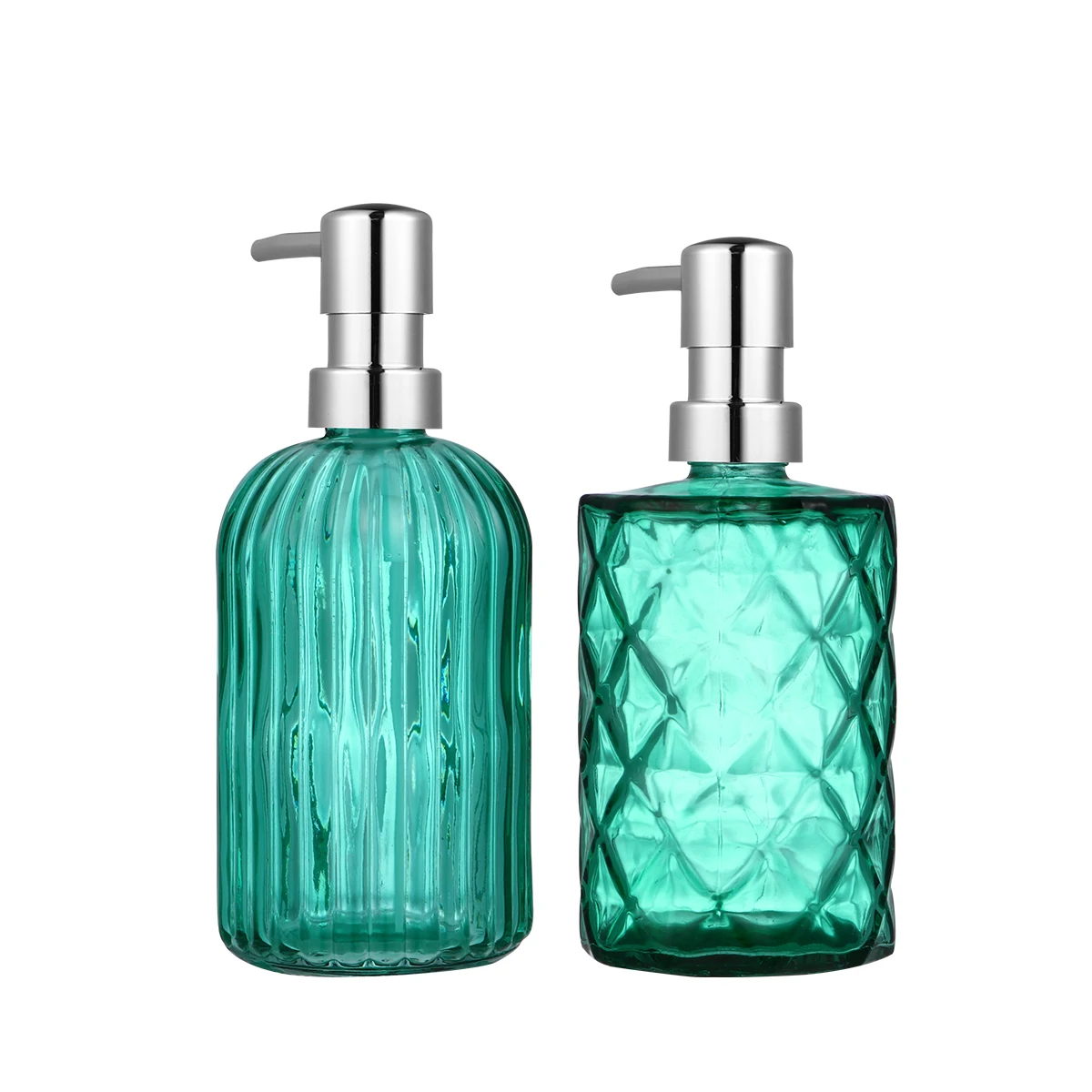 

2Pcs Premium Glass Empty Bottle Press Design for Shampoo Liquid Soap Bathroom Storage DIY Lotion Dispenser Glass Sub Bottle