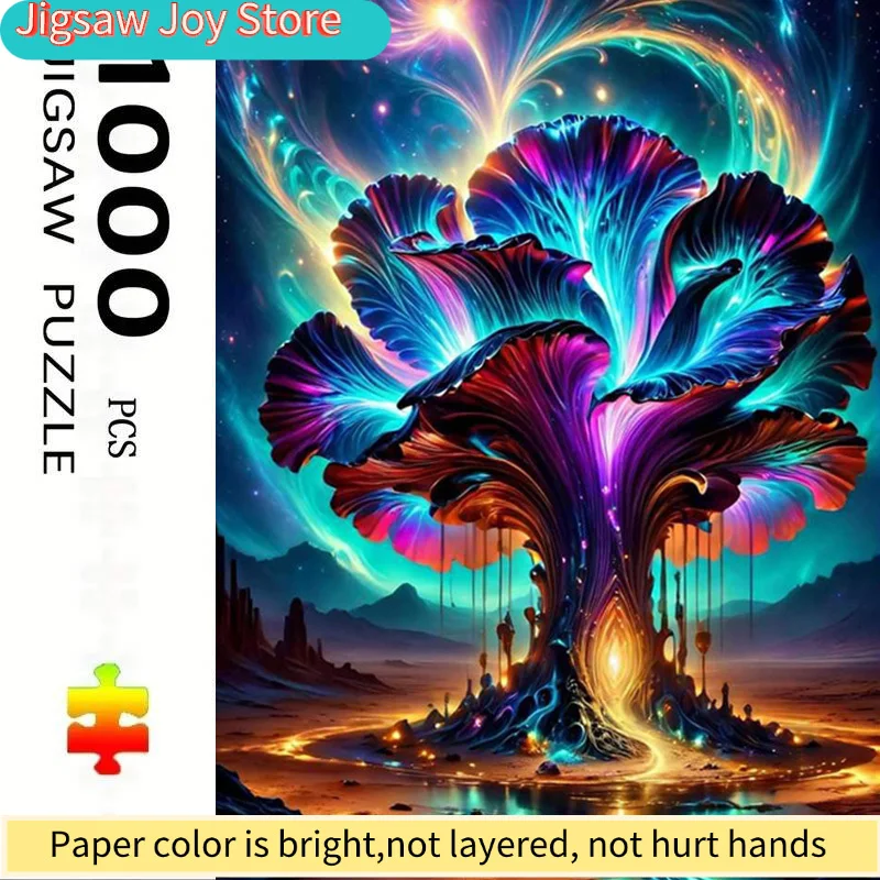 

A Adult Puzzle, Measuring 70.0X50.01 cm, Featuring a Colorful Fluorescent Tree of Life Design, Perfect for Creative Fun with