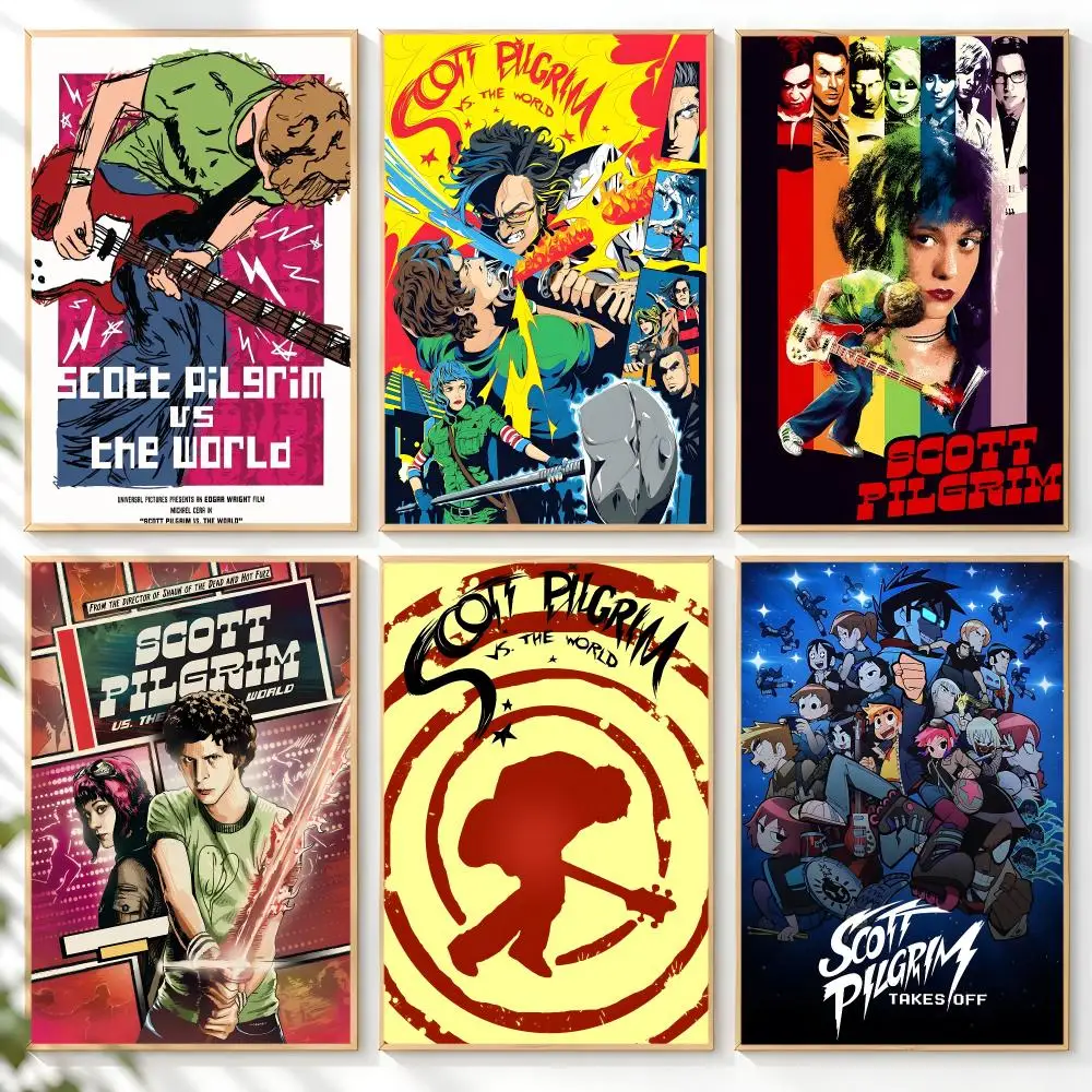 Vintage Movie Scott Pilgrim VS The World Poster Home Artwork For Living Room Bedroom Office Dorm Apartment Gift