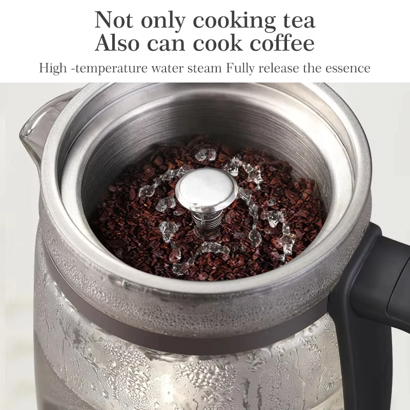 110 فولت/220 فولت غلاية كهربائية التلقائي رذاذ البخار إبريق الشاي متعدد الوظائف أباريق الشاي الزجاجية الحرارية وعاء المنزلية غلاية الماء المغلي 1.3L