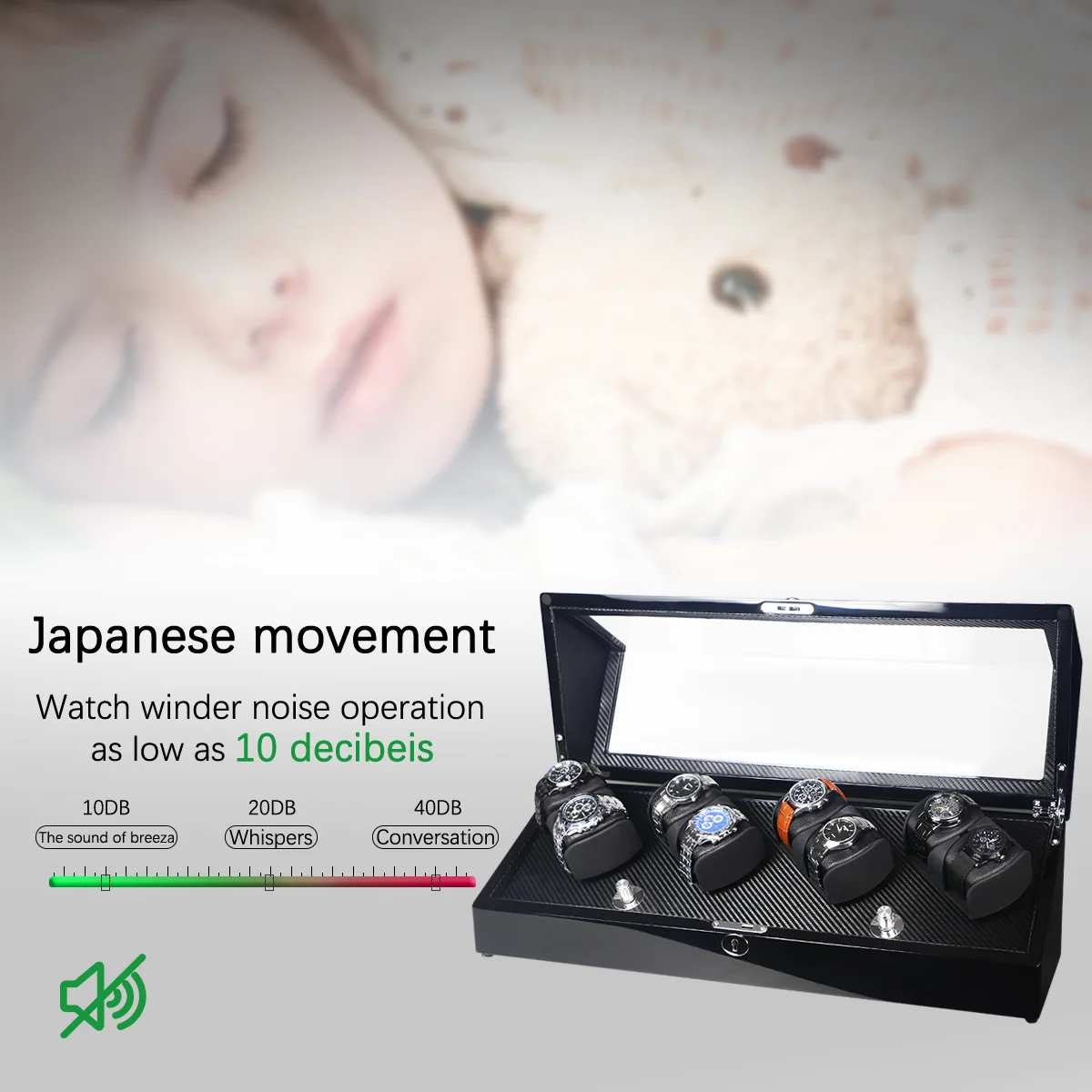 8 Slot Watches Box for Automatic watches Luxury Wood Watch Box PU Leather Watch Winder Box with Quiet Japanese Mabuchi Motor