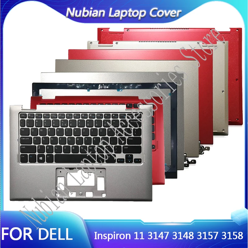 para o Novo Dell Inspiron 11 3147 3148 3157 3158 Tela do Portátil Capa Traseira Quadro Frontal Lcd Palm Resto Teclado Capa Inferior