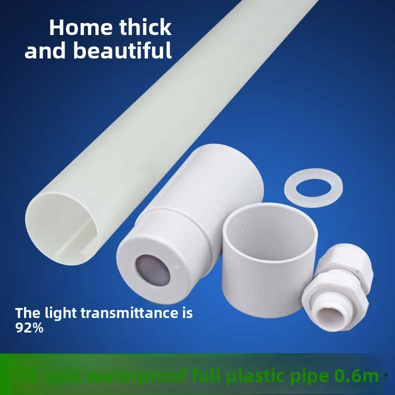 T8 LED Daylight Tube Full Plastic Housing with Waterproof Plug Kit Injection Molded PC Material Daylight Color Split Design