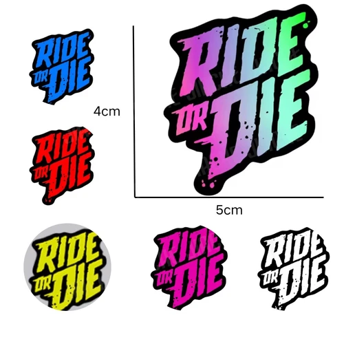 Imagen 1 del producto Pegatinas para cuadro de bicicleta RIDE or DIE, calcomanías de vinilo impermeables para bicicleta de montaña DIY, adornos decorativos para motocicleta, 1 ud.