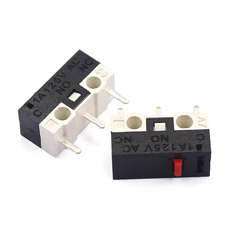 Micro Limit Switch com botão momentâneo, 3 pinos, rolo de punho longo, braço de alavanca, SPDT, 1A, 125V, AC, 12x6x6mm, 10pcs