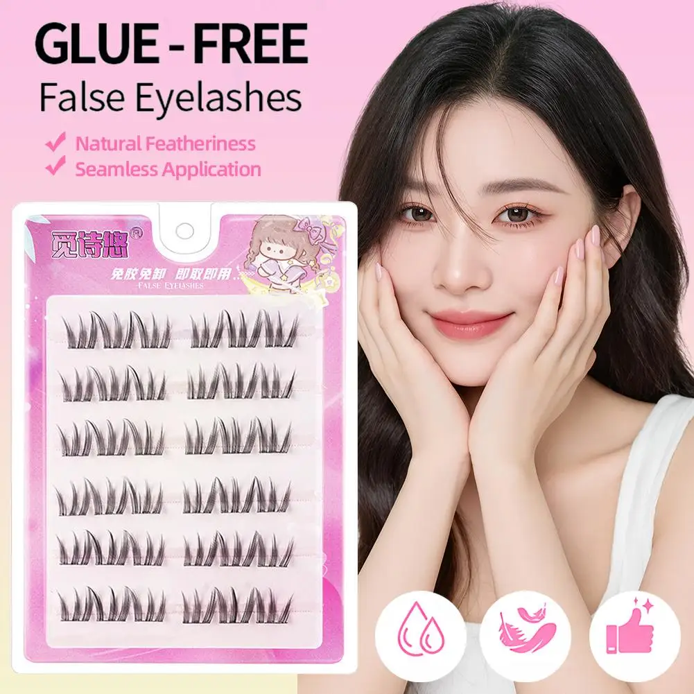 سعة كبيرة خالية من الغراء الرموش الصناعية مجموعة واحدة مقاوم للماء C-كرة لولبية الطبيعية ذاتية اللصق الرموش الصناعية ماكياج مستحضرات التجميل