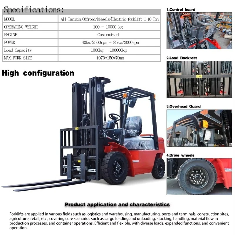 Battery Forklift Factory Price Electric 2 Tons 3 5 Ton 4 Wheel Warehouse Handling Elevated Battery Loading and Unloading Truck