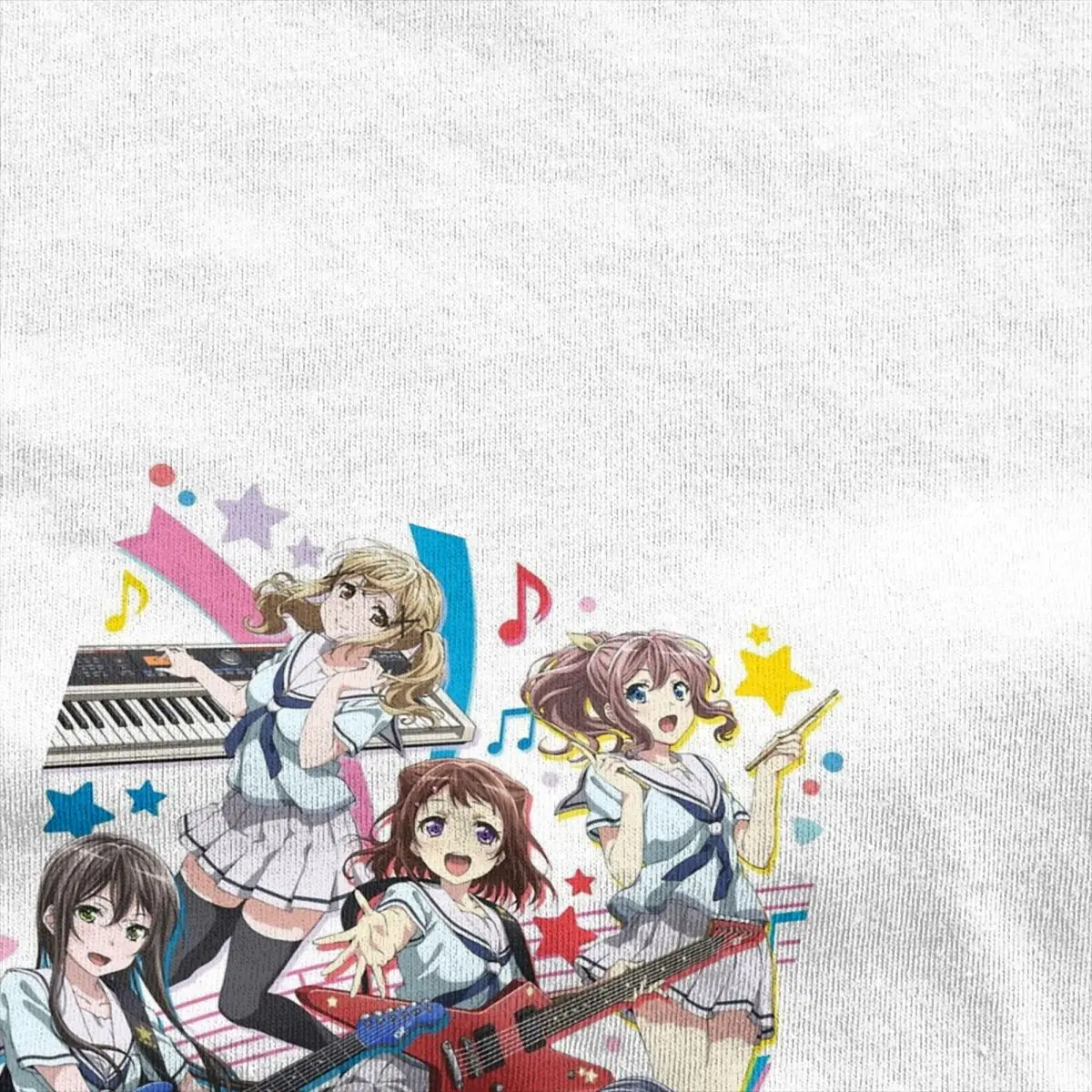 Bang Dream Poster T-Shirt bandori anime Hippie T Shirts Short-Sleeved Y2K Retro Tshirt Beach Cotton O-Neck Plus Size Clothing