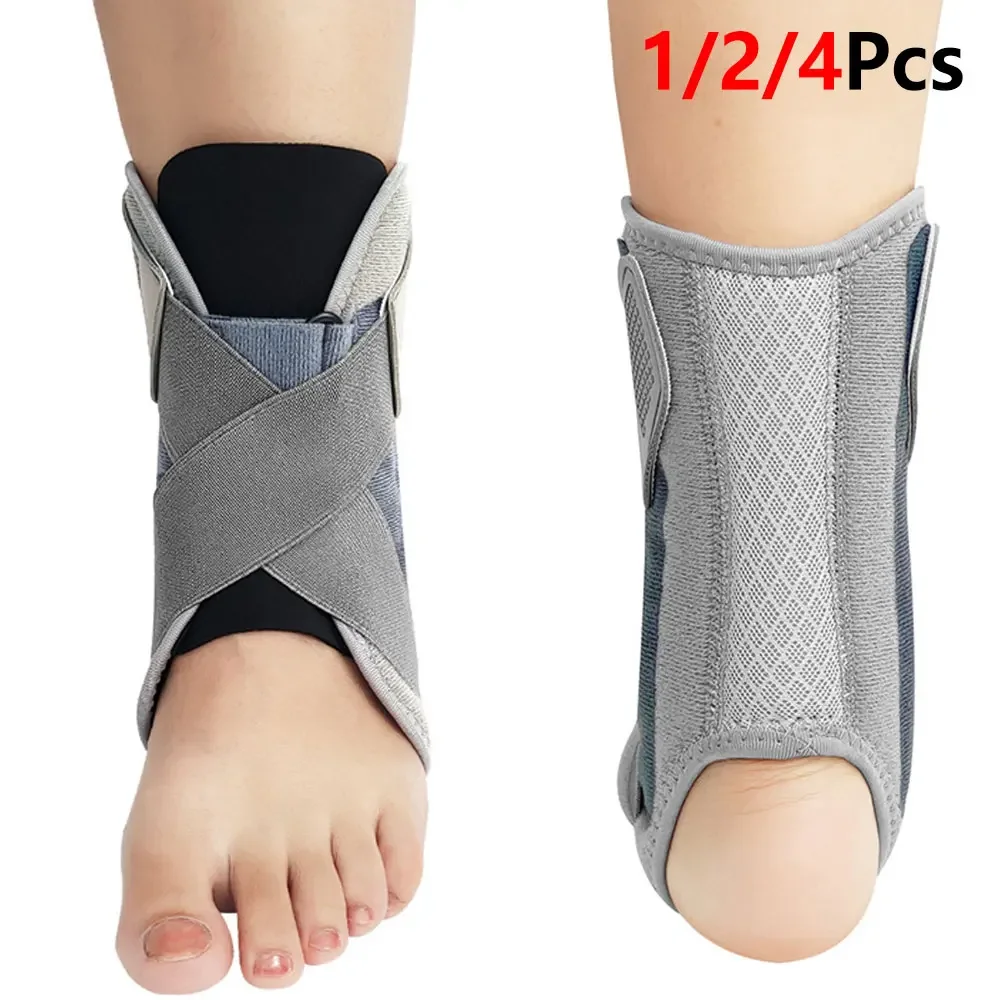 1/2/4Pcs Ankle Brace Stabilizer, Adjustable Breathable Ankle Support with X-Strap Aluminum Stays for Basketball Sports Men Women