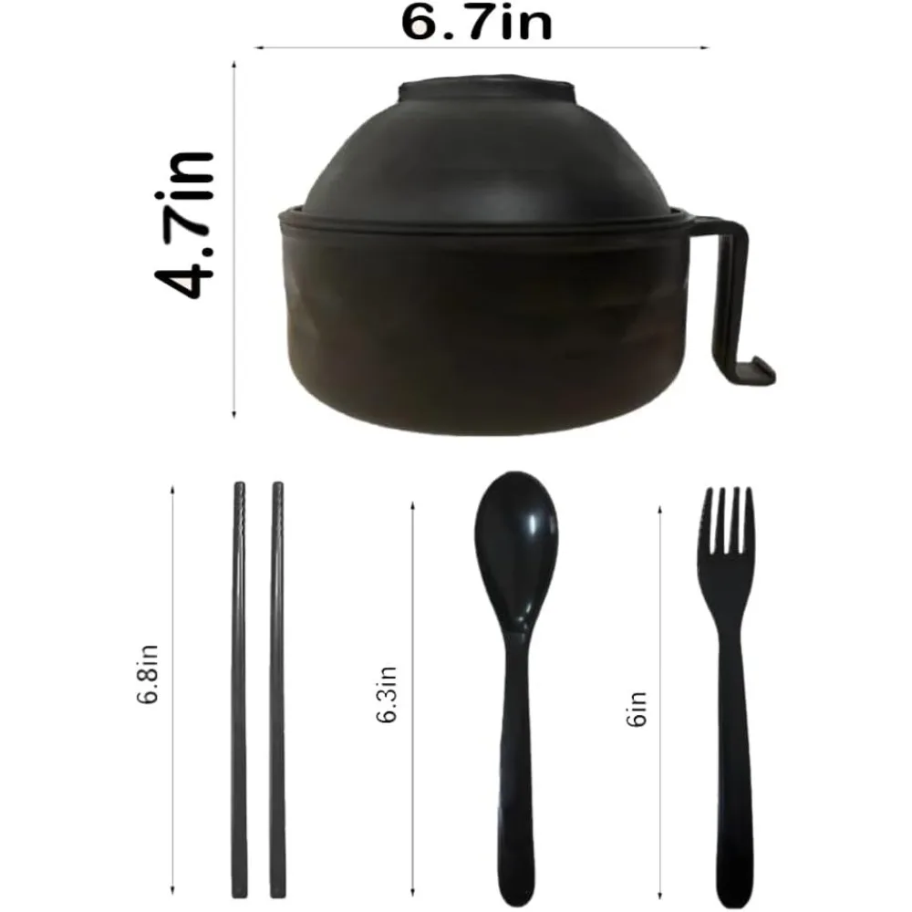 وعاء رامين للميكروويف من ألياف القمح وعاء المعكرونة الفورية وعاء المعكرونة مع حامل هاتف طباخ رامين المحمول مجموعة أطباق رامين #2