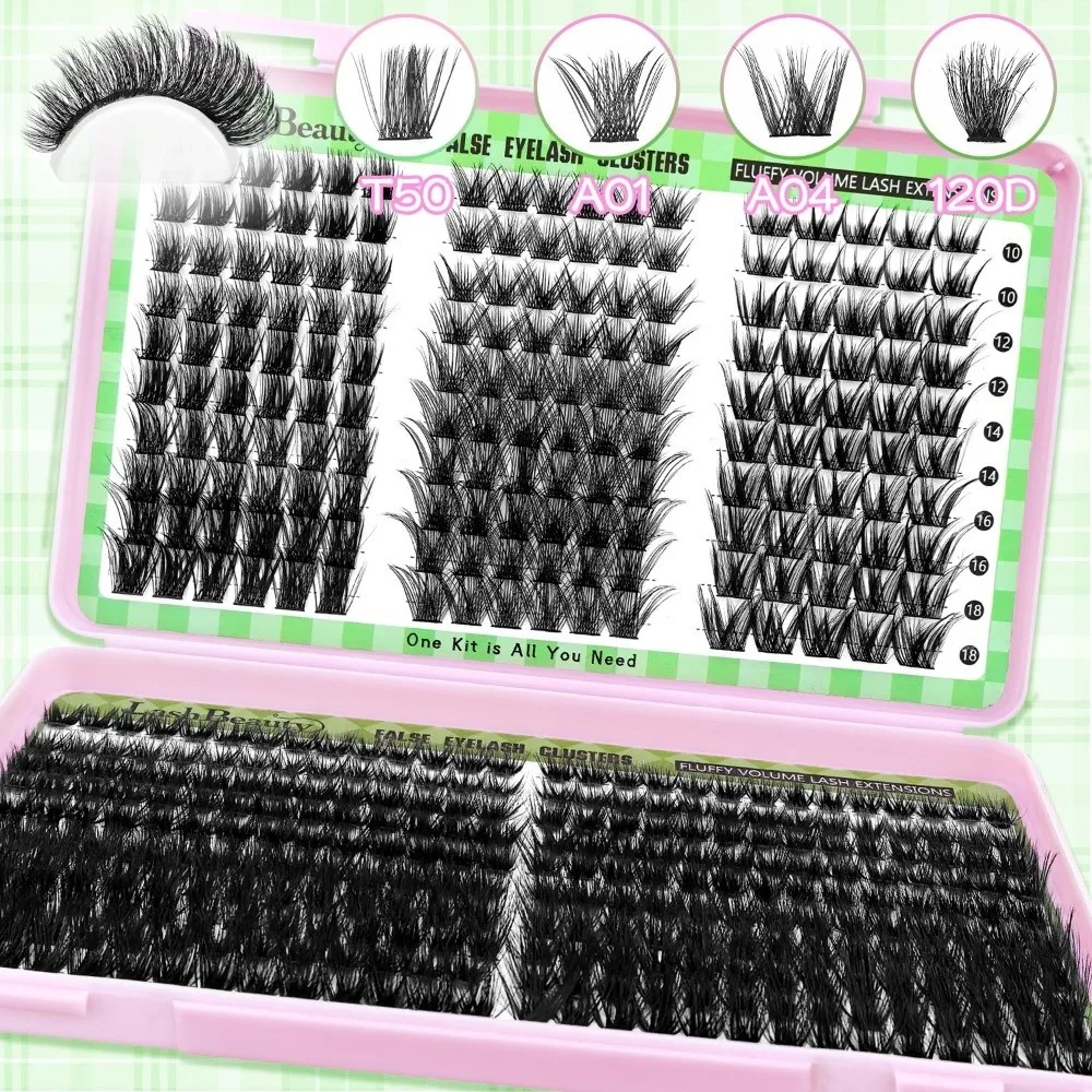 Natural Look False Eyelashes Wispy Style Bond and Seal 3D Faux Mink Lash Cluster Design Eye Makeup Tools Eye Lash Extension