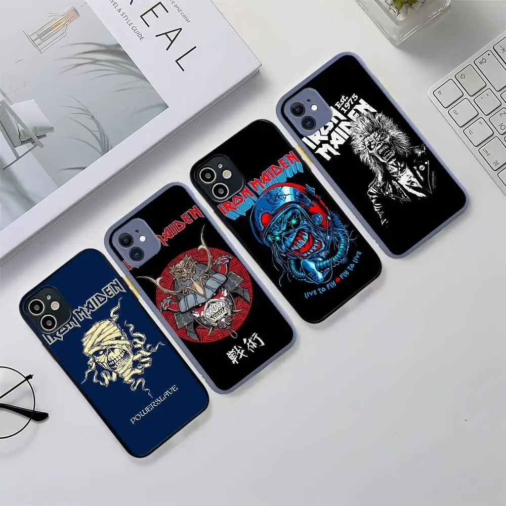 

Retro Classic I-iron Band M-maiden Phone Case For IPhone 14 11 12 13 Mini Pro Max 8 7 Plus X XR XS MAX Translucent Matte Cover