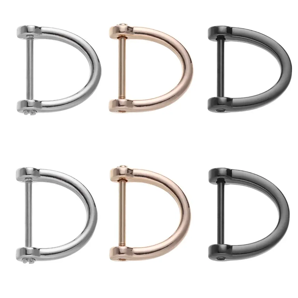 Metal Shoulder Webbing Buckle Bag Strap Accessories Leather Craft Clasp Open Screw D Ring Buckle