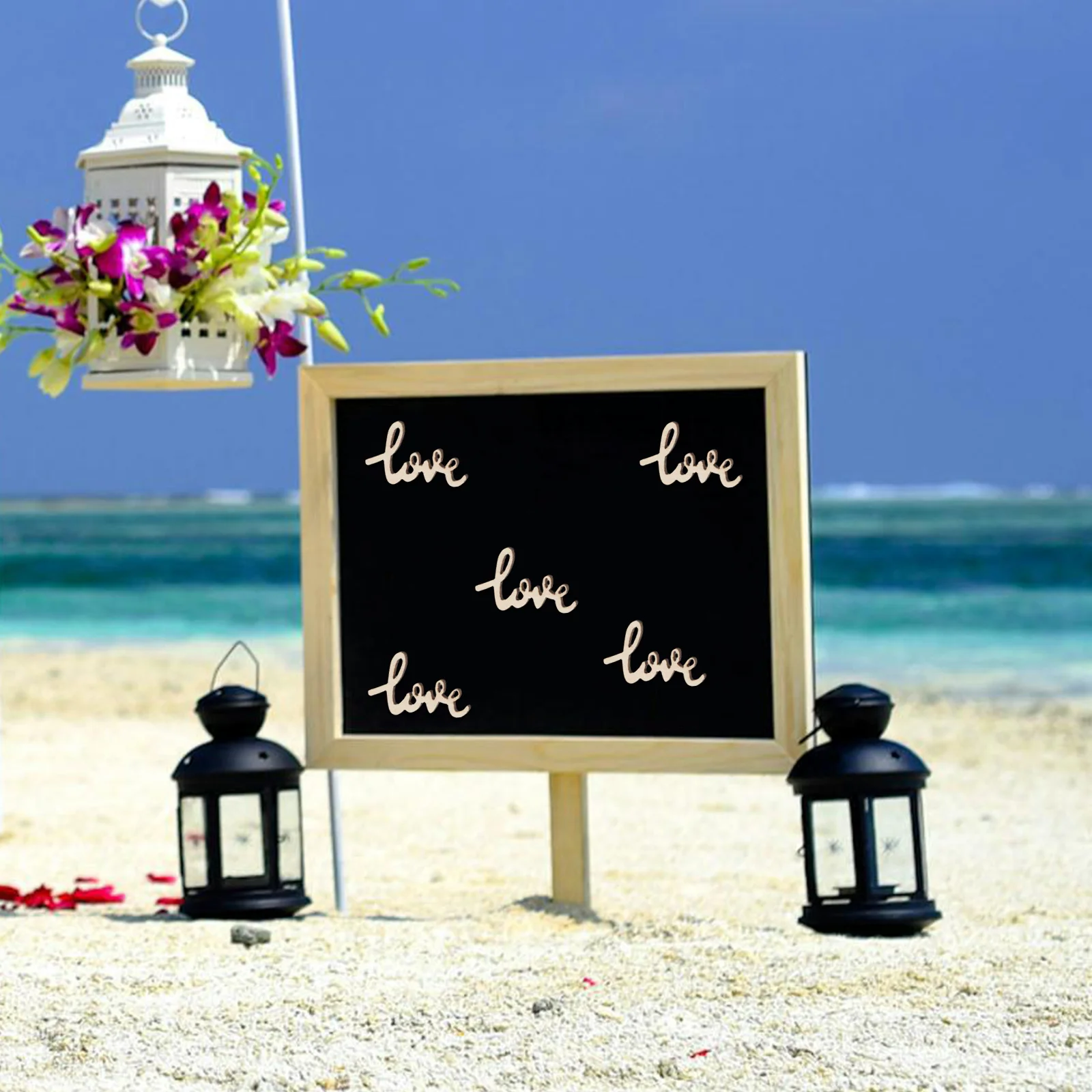 

30Pcs Wedding Wood Pieces Love-Themed Wooden Cutouts for DIY Home Decor Valentine's Day Craft Unfinished Ornaments Scrapbooking