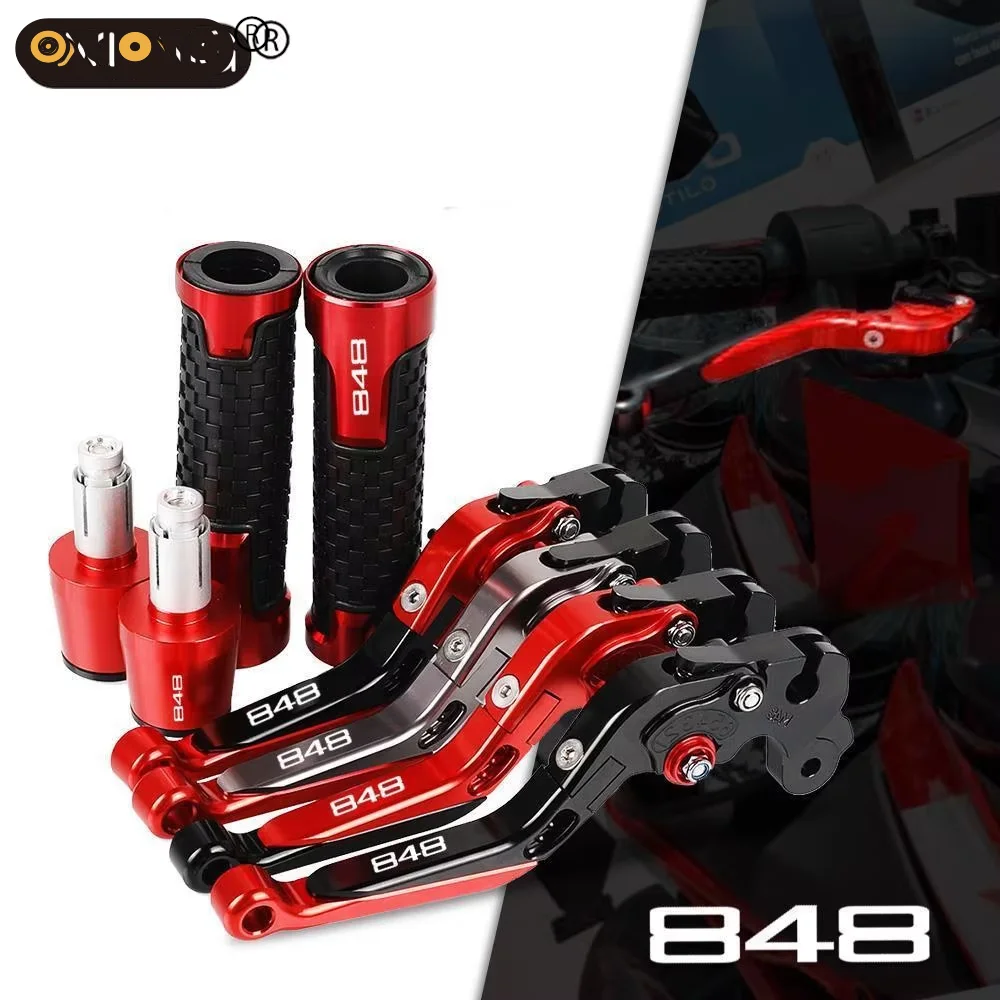

848 EVO Motorcycle CNC Aluminum Brake Clutch Levers Handlebar Hand Grips ends For DUCATI 848 2007 2008 2009 2010 2011 2012 2013