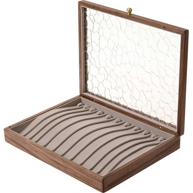 

Necklace storage box, black walnut pearl pendant jewelry box, bracelet jewelry display