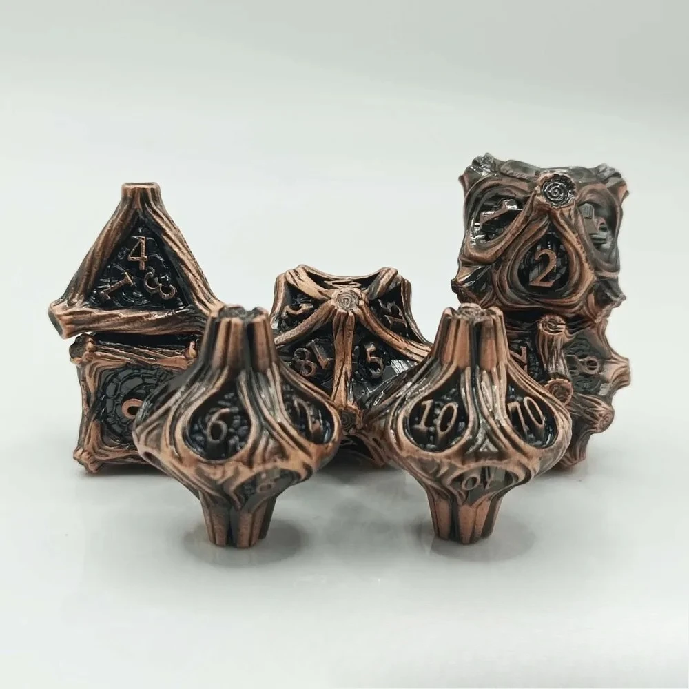 

7pcs/set Metal Dice with Number Set Suitable for Role-Playing RPG Board Game Card Game Polyhedral Dice Game Prop