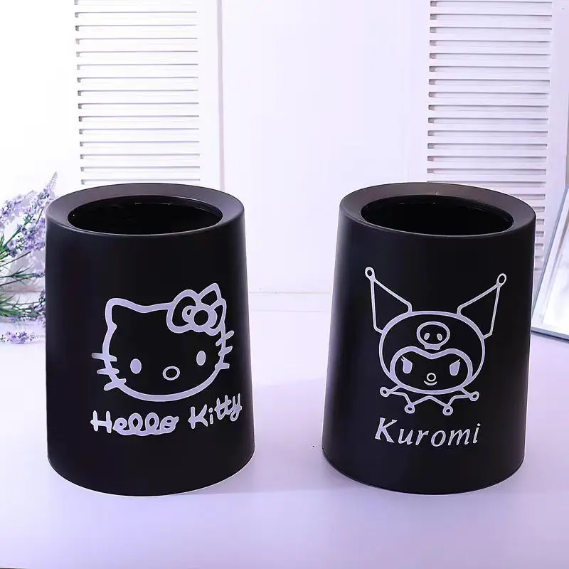 

Sanrio Kawaii Hello Kitty Trash Can Pochacco Kuromi Anime Cartoon Ins High-looking Kitchen Dormitory Self-adhesive Garbage Cans