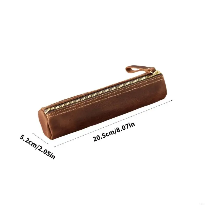 حقيبة قلم قلم جلدية حقيقية من أجل الرصاص في مكتب الأعمال المدرسي N0HC #6