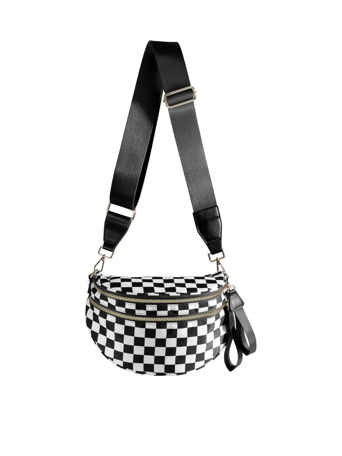 

Women's Saddle Bag Checked Pattern Crossbody Bag Sling Bag Stylish Urban Minimalist Commuting Lightweight Single Shoulder Bag