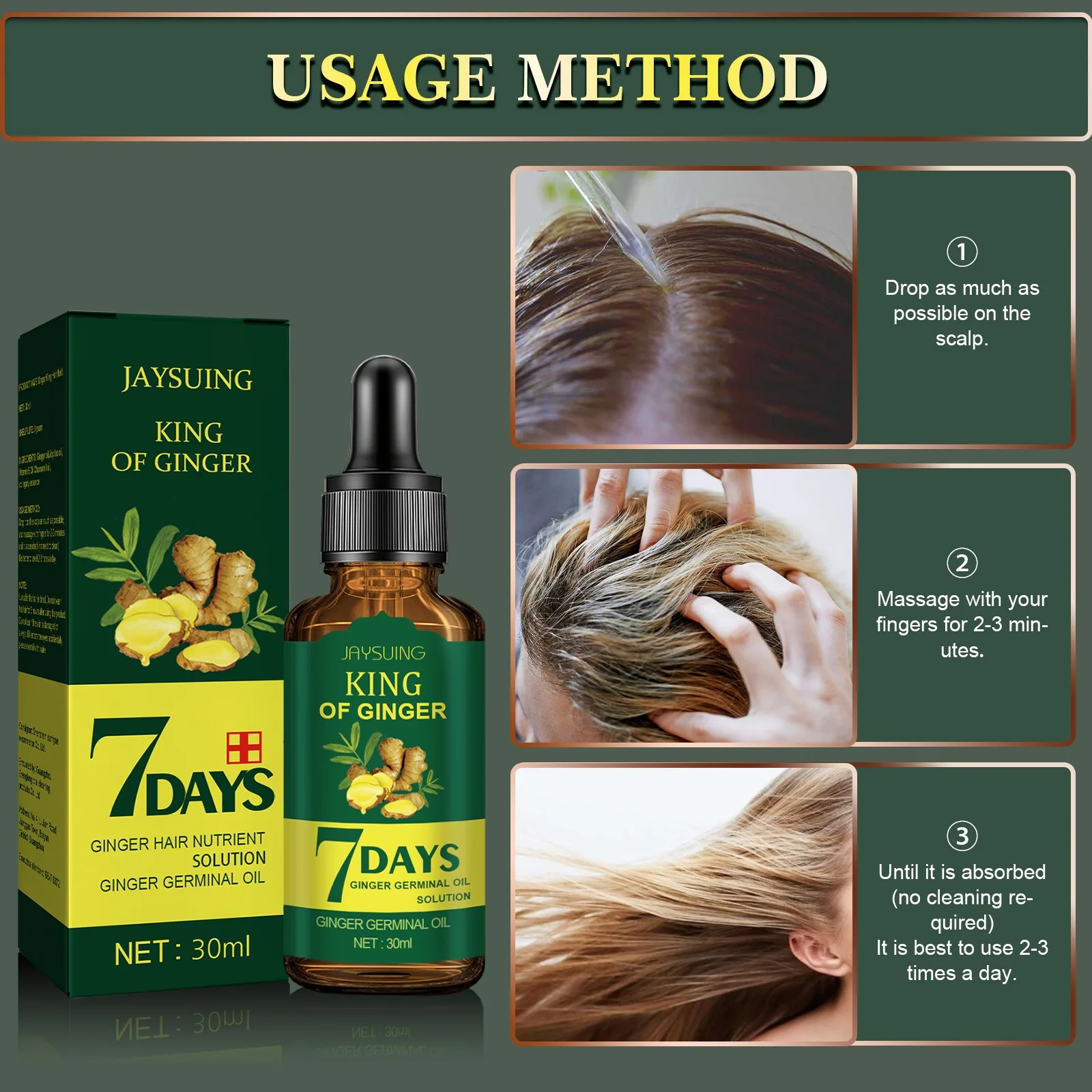 Ginger Hair Essence Anti Hair Loss Prevention Hair Loss Hair Care Essential Oil Scalp Care Beauty Health Care Men and Women