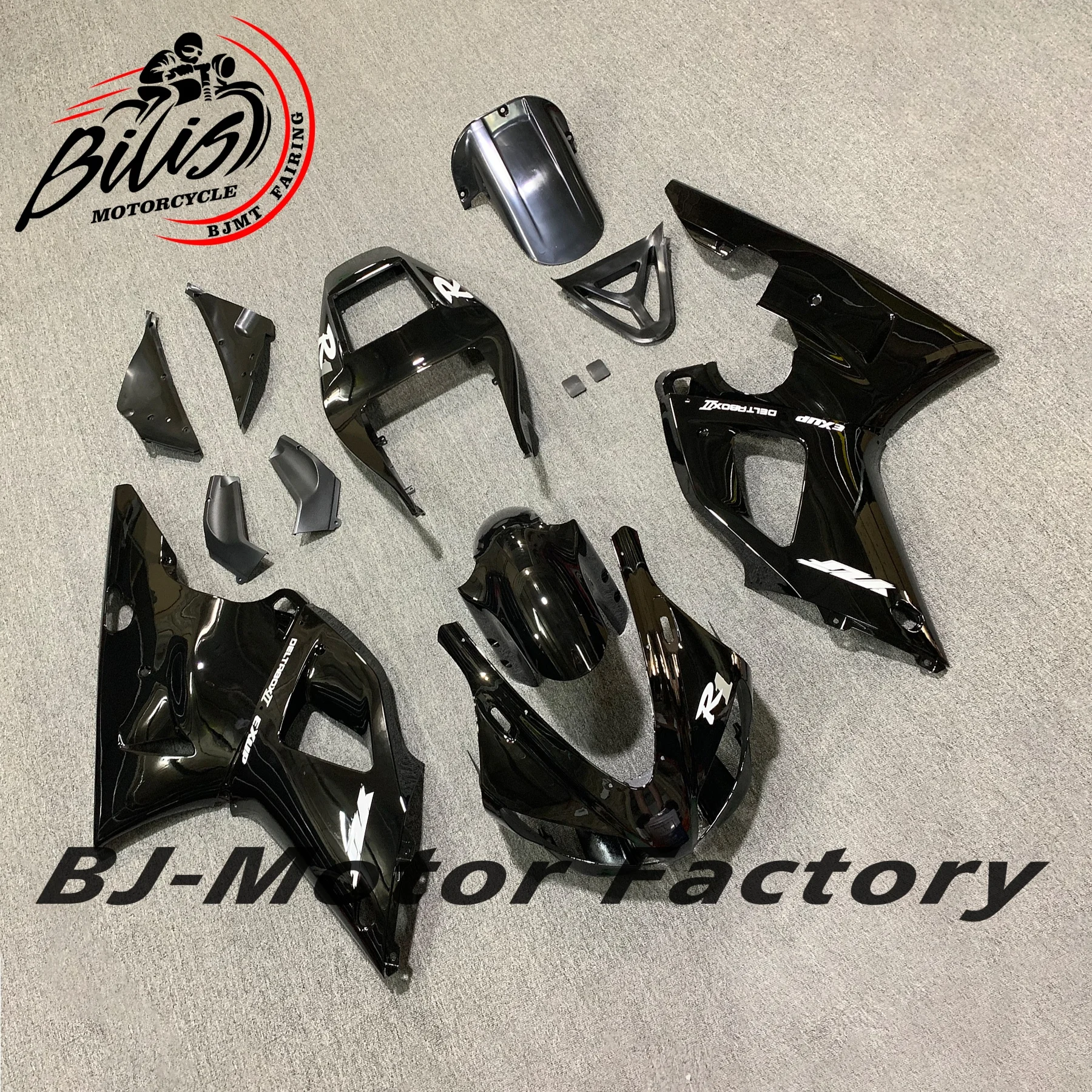 مجموعة هيكل السيارة باللون الأسود بالكامل تناسب ياماها YZF-R1 YZFR1 1998 1999 YZF R1 98 99 مجموعة انسيابية حقن للدراجات النارية