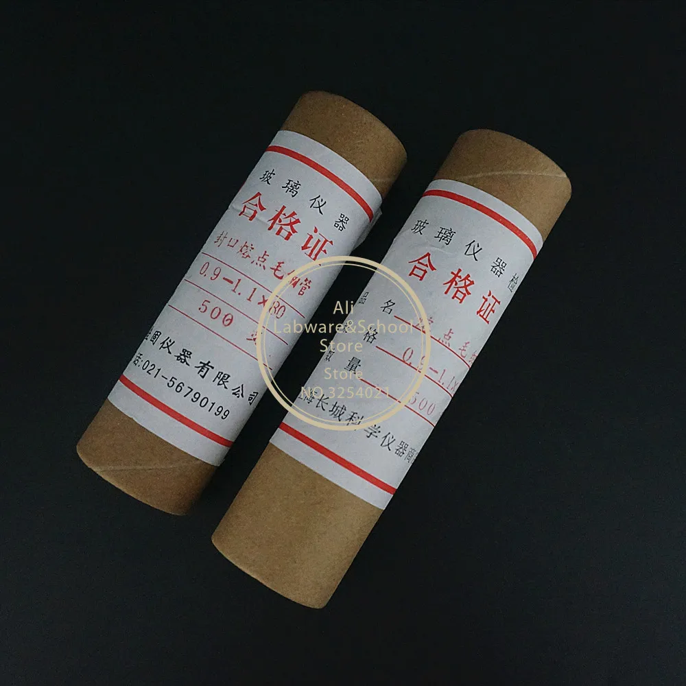 500pcs/box 80mm to 200mm Glass Melting Point Capillary Tube 0.9-1.1mm Both Open Ends