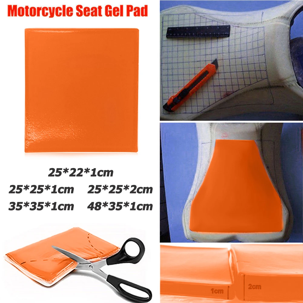 Almofada de gel para assento de motocicleta, tapete de absorção de choque, almofada confortável laranja