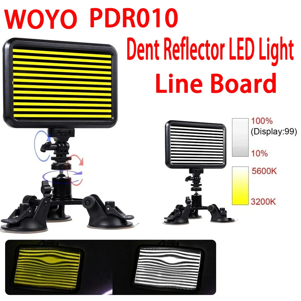 2024 WOYO PDR010 Dent Reflector LED Light with Line Board Removal Lamp Dent Detector for Car Body Dent Repair Tools