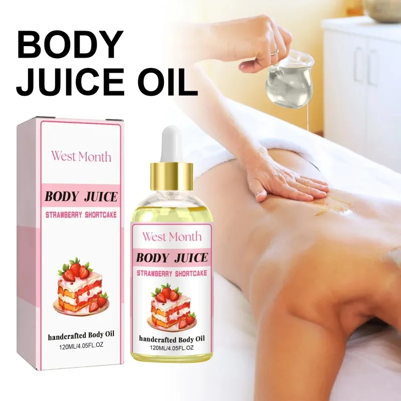 120ml Strawberry Flavor Body Oil Brightening Essential Oil Deep Hydration Moisturizing Smoothing Body Serum Massage Oil Skincare