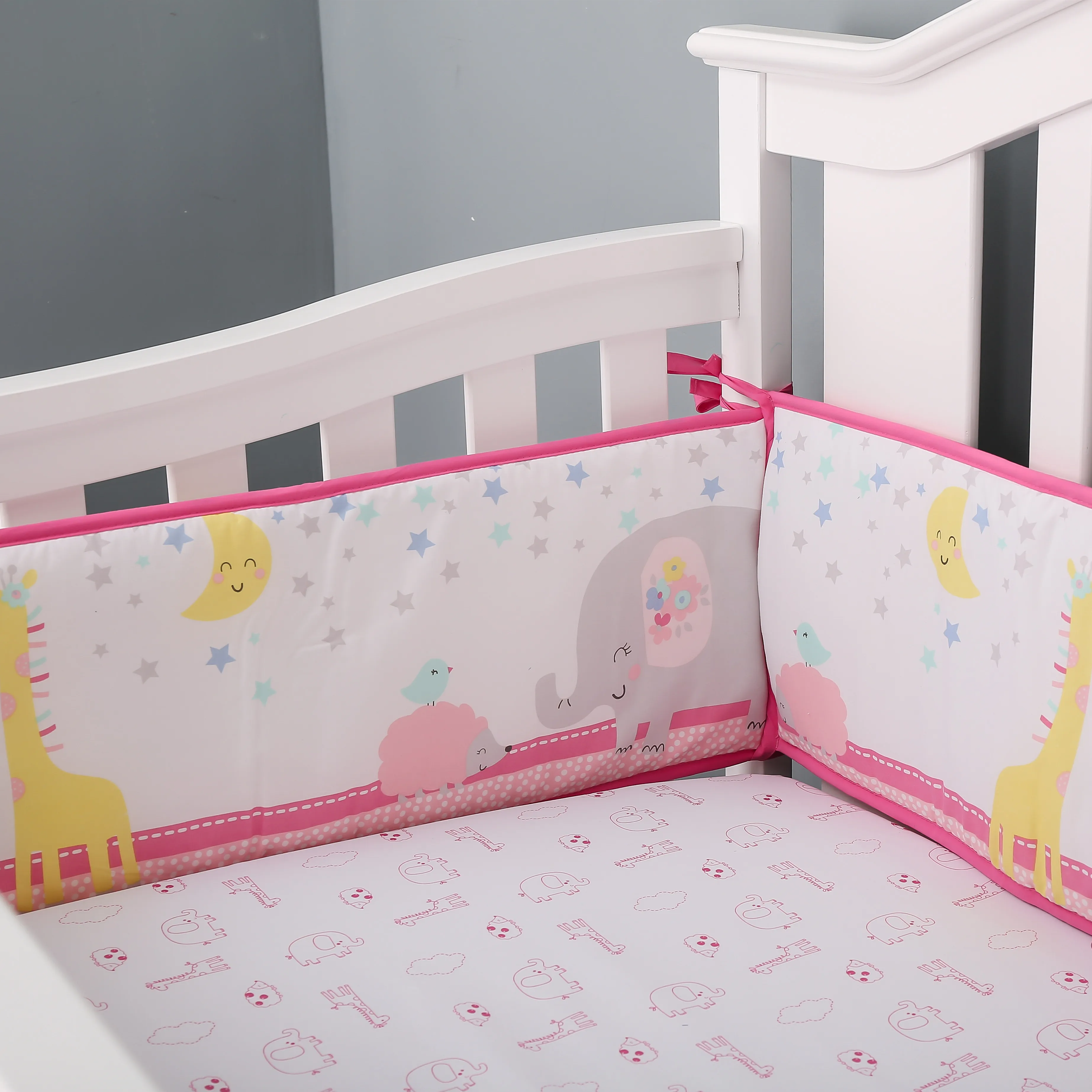 boys and girls baby gift 4Pcs baby bedding Crib Bumper pads Bed Rail Side Soft Rail Anti-collision Crib Liner for newborn infant