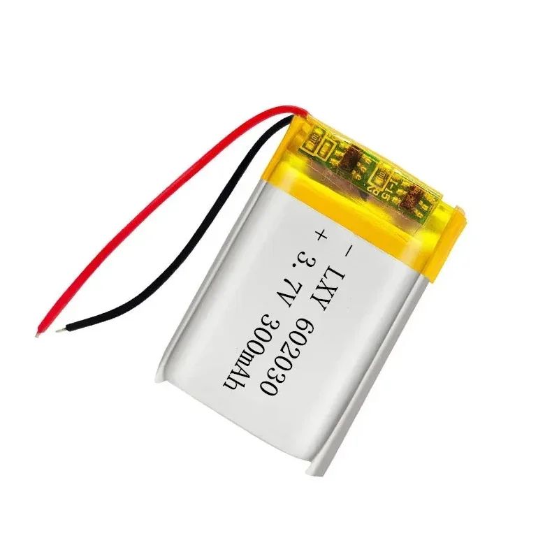 Original 602030 rechargeable lithium battery 300mAh 3.7V Bluetooth MP3 wireless card recorder LED light toy lithium ion battery