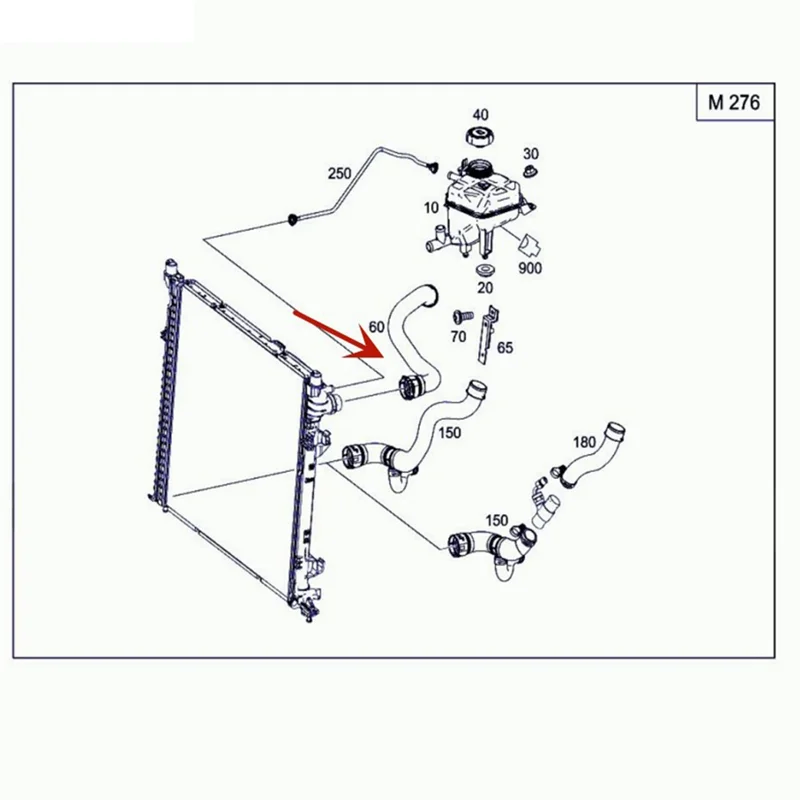 -SPOR Car Radiator Hose Parts For E/GL-CLASS GLE GLS X166 C292 Water Tank Radiator Hose (Upper Left Corner) 166500