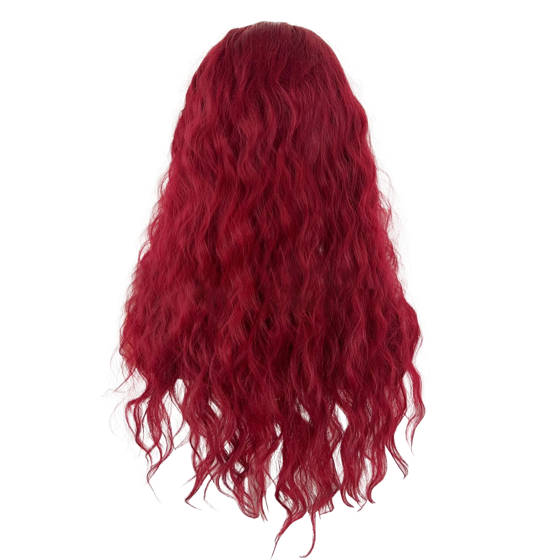 Le nouveau 26 pouces rouge petit bouclé 13x4 avant dentelle cheveux synthétiques est une perruque haut de gamme accrochée à la main adaptée aux fêtes quotidiennes des dames