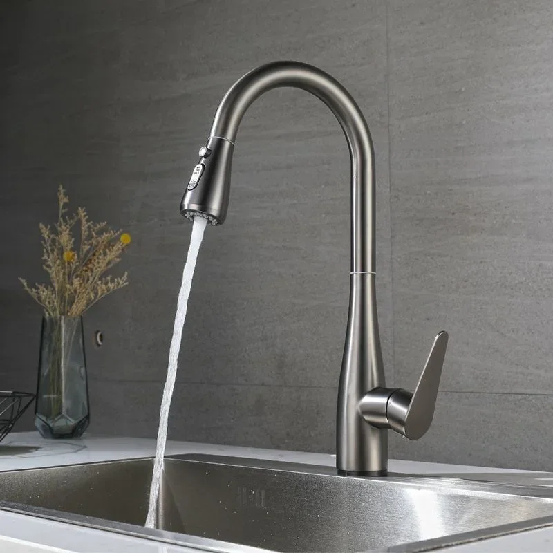 Brushed Stainless Steel Kitchen Faucets, Pull-out kitchen sink Basin Faucets,  sink bathroom Basin Faucet, multi-functional tap