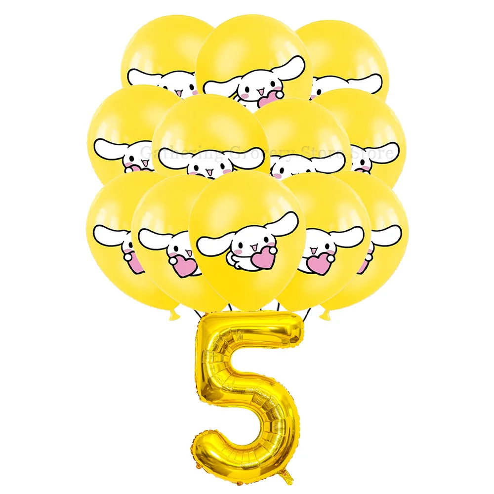 Sanrio Cinnamoroll Yellow Latex Ballon Party Supplies 12in Air Globos DIY Party Decoration Cartoon White Dog Festivel Gift Toy