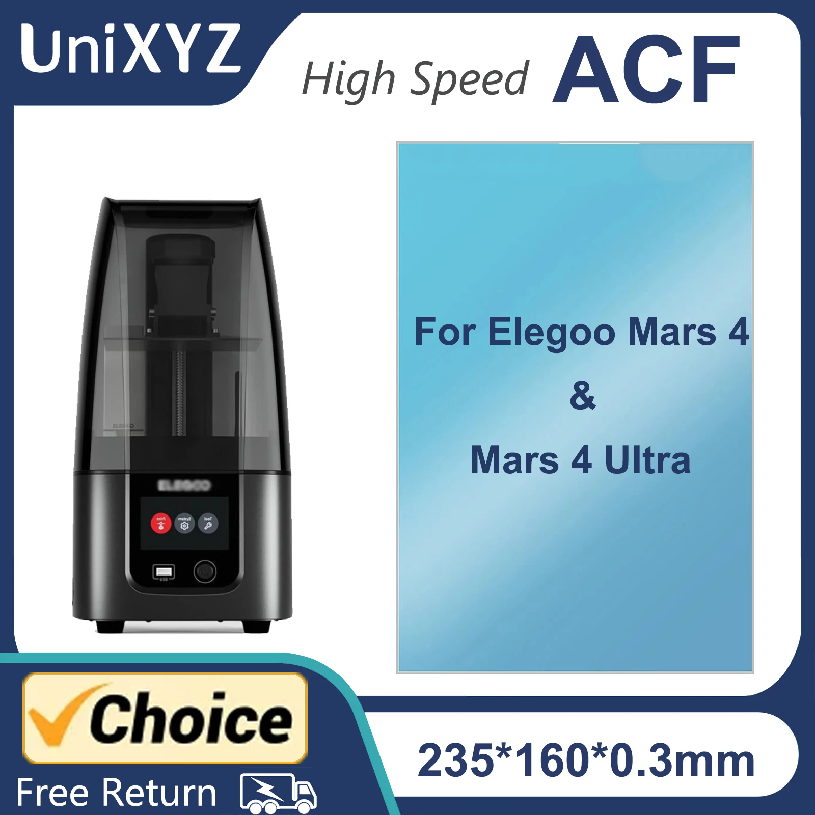 

7 Inch High Speed ACF Release Film for Elegoo Mars 4 Mars 4 Ultra 9K ACF Release Liner Film for LCD MSLA Resin 3D Printer