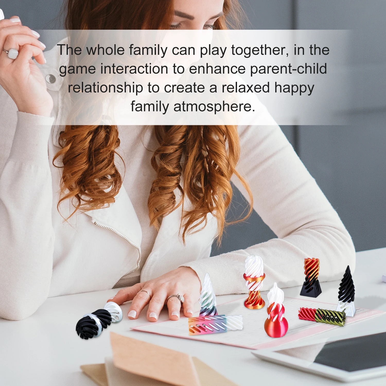 Jouet conique en spirale imprimé en 3D, Mini passe Impossible à travers le pilier carré, Fidget Helix Vortex Illusion, Gadget de bureau anti-Stress