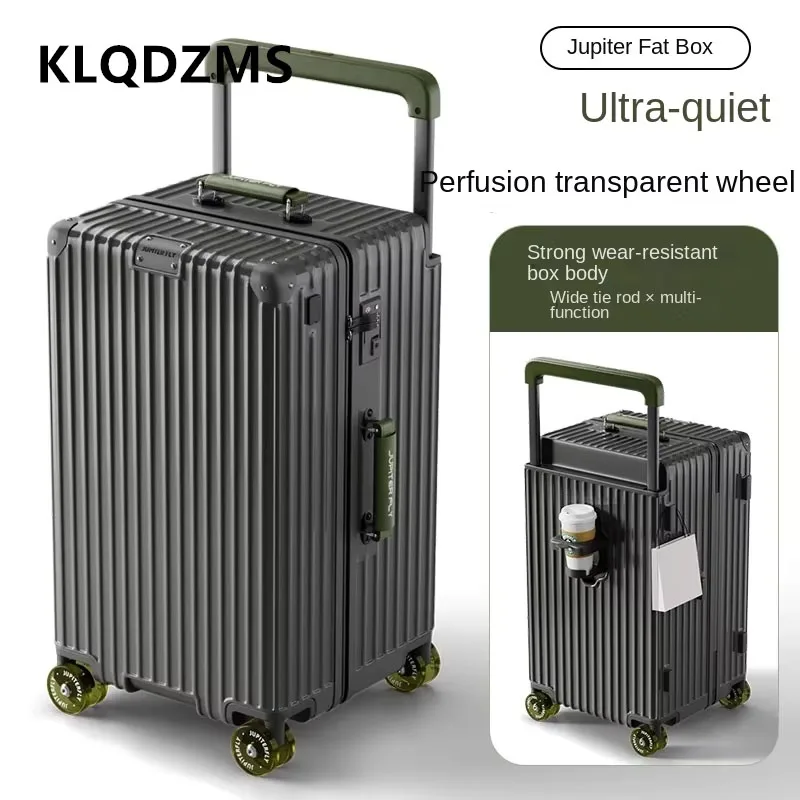 Klqdzms-多機能トロリーケース、軽量荷物、トラベルスーツケース、USB充電、20 "22" 24 "26" 28 "30"