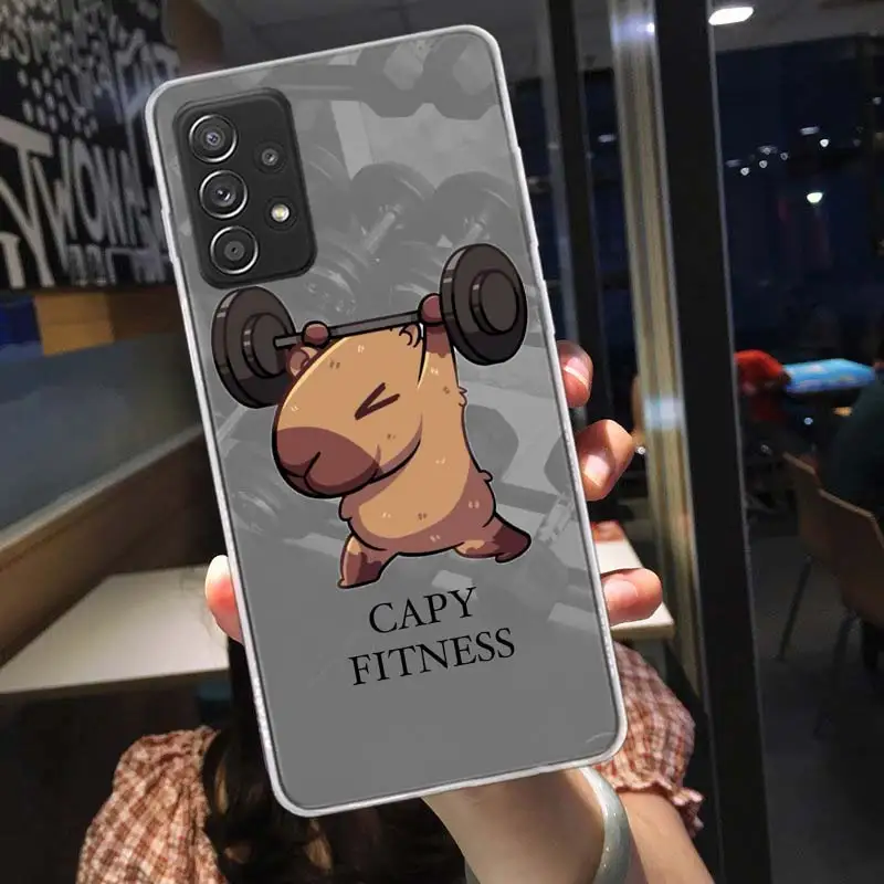 Cute Cartoon Capybara Phone Case For Samsung Note 20 Ultra 10 9 8 A05S A15 A25 A35 A55 M11 M12 M21 M30S M31 M32 M51 M52 A90 Co