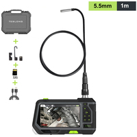 TESLONG NTS500 5.0 LCD Screen 5.5mm Single Lens Industrial Endoscope Camera 1080P IP67 Pipe Car Inspection Borescope 32GB