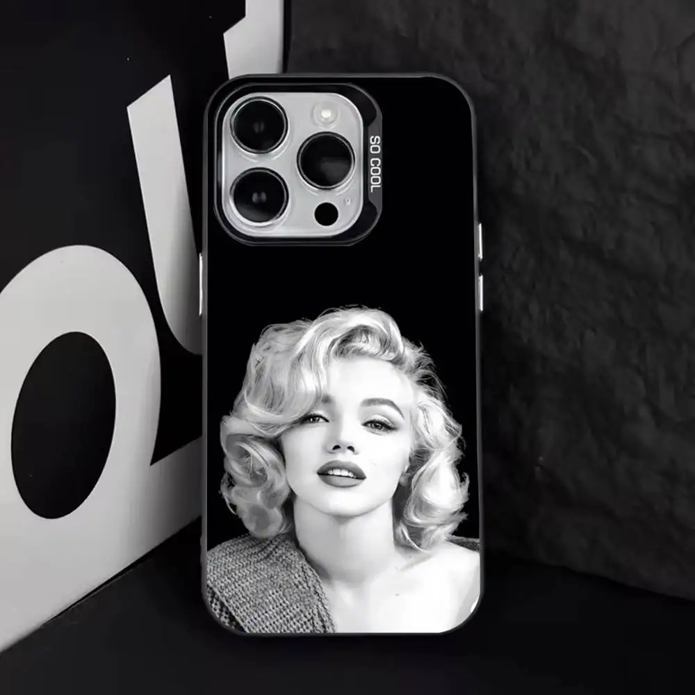 Чехол для телефона 80-х годов M-Marilyn M-Monroe iPhone 16 15 14 13 12 11 8 7 Pro Max Plus Mini XS SE Anti Fall Black Matte Фото №2