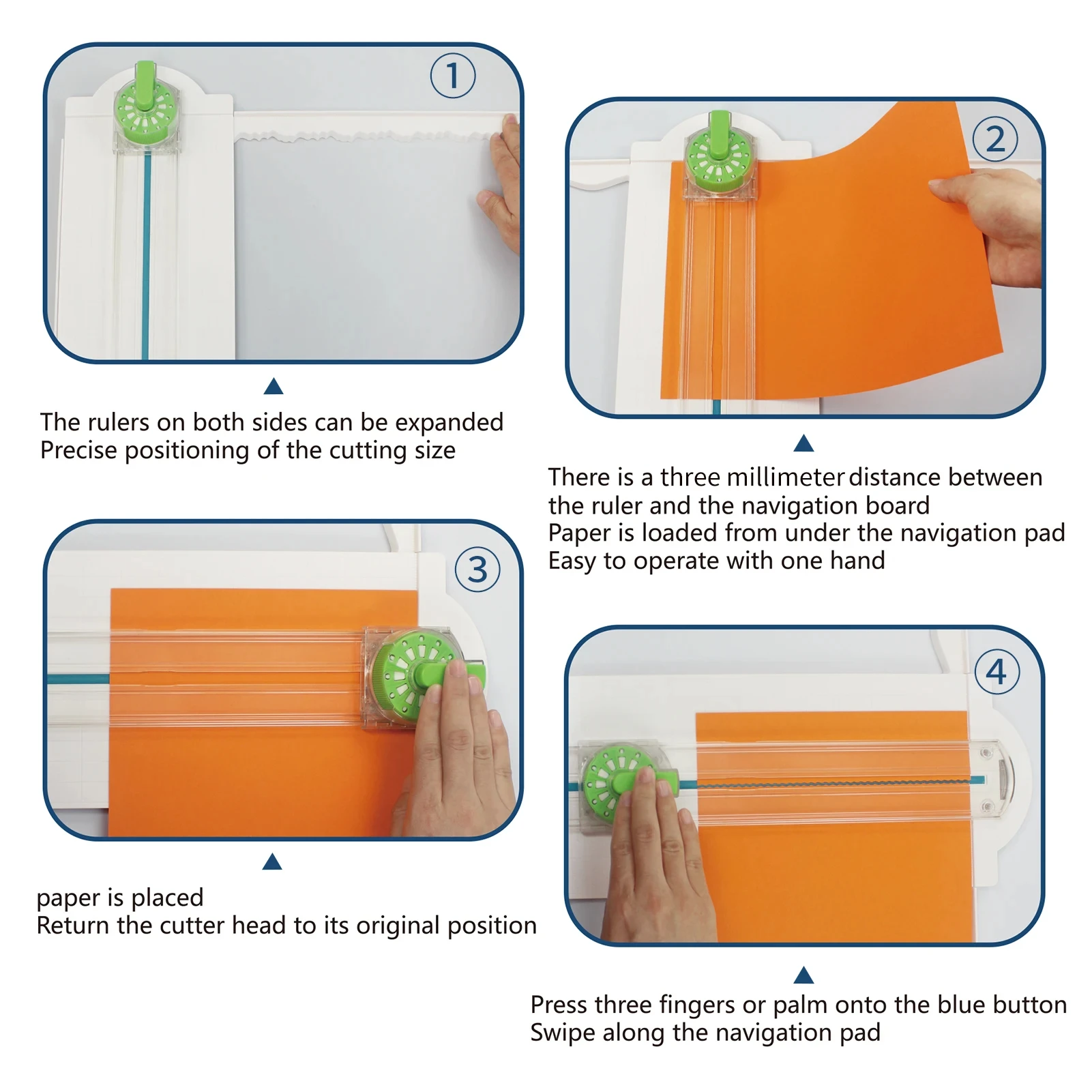 Upgrade 12-Shape in 1 Craft Paper Cutter, 360° Bilateral Cutter Head Swithable, Multi-function Paper Trimmer With Measurements