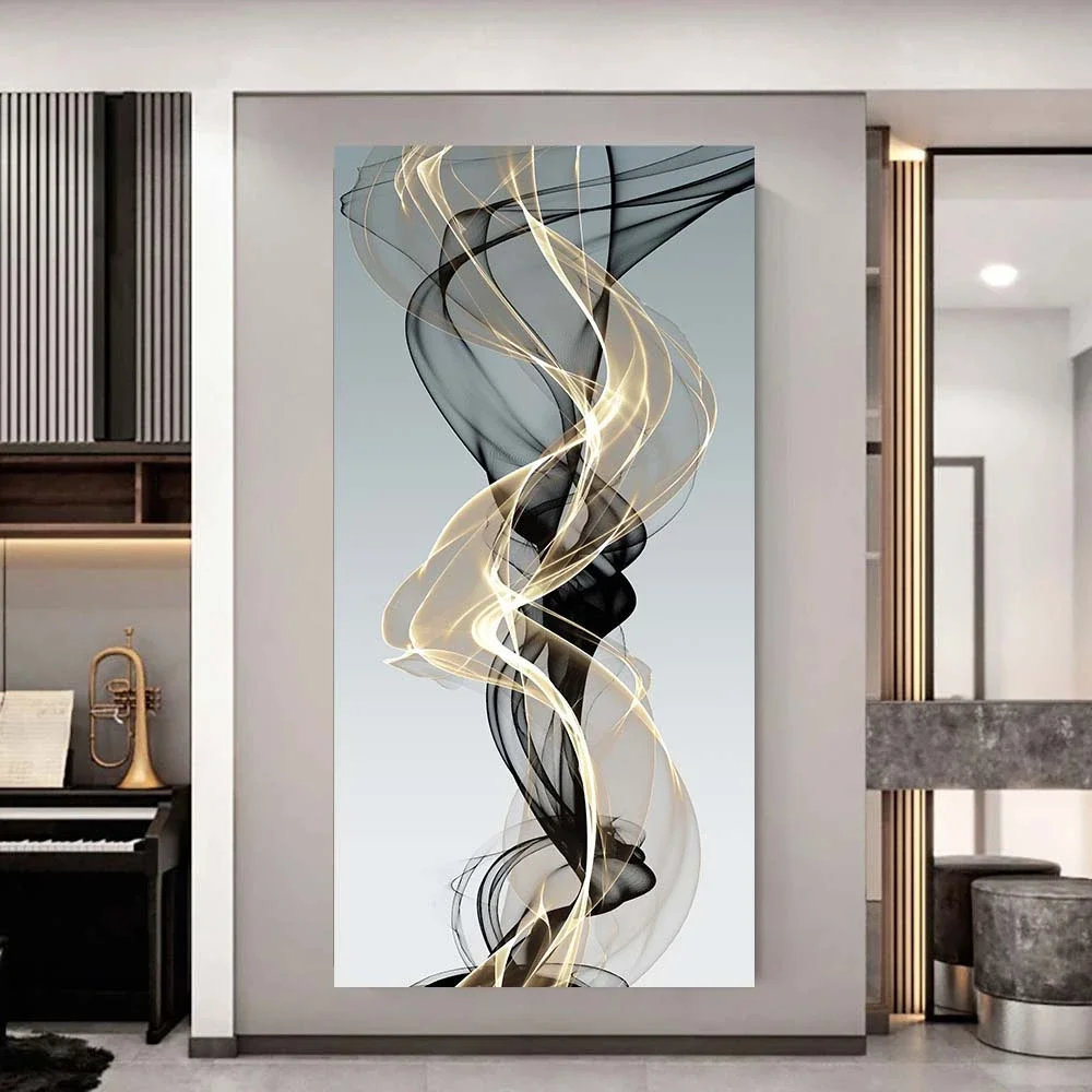 Modern Minimalist Wall Art Fluttering Ribbon Striking HD Canvas Print Poster Home Living Room Bedroom Decorative Painting