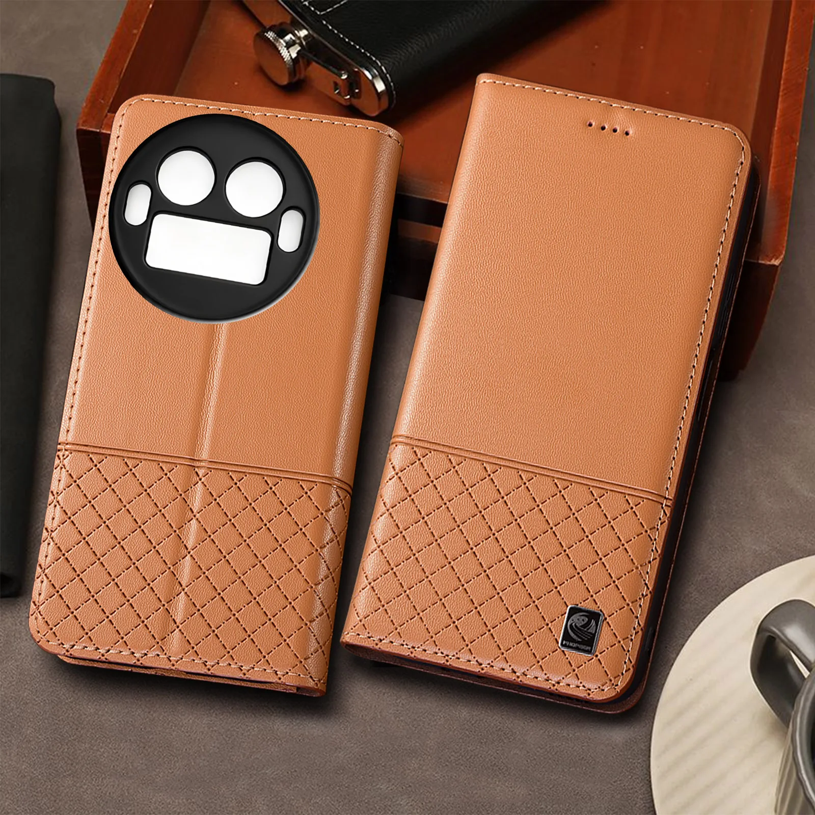 حافظة هاتف من الجلد الطبيعي لهاتف Realme GT 2 3 5 6 6T 7 7T 8 Pro Explorer Master Nappa تحت الشبكة غطاء قلاب من جلد البقر #1