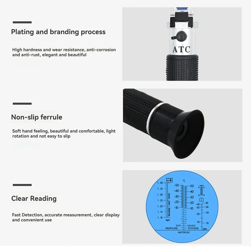 Honey Refractometer With ATC Refractometer For Honey Moisture Multifunctional Handheld Antifreeze Freezing Point Meter