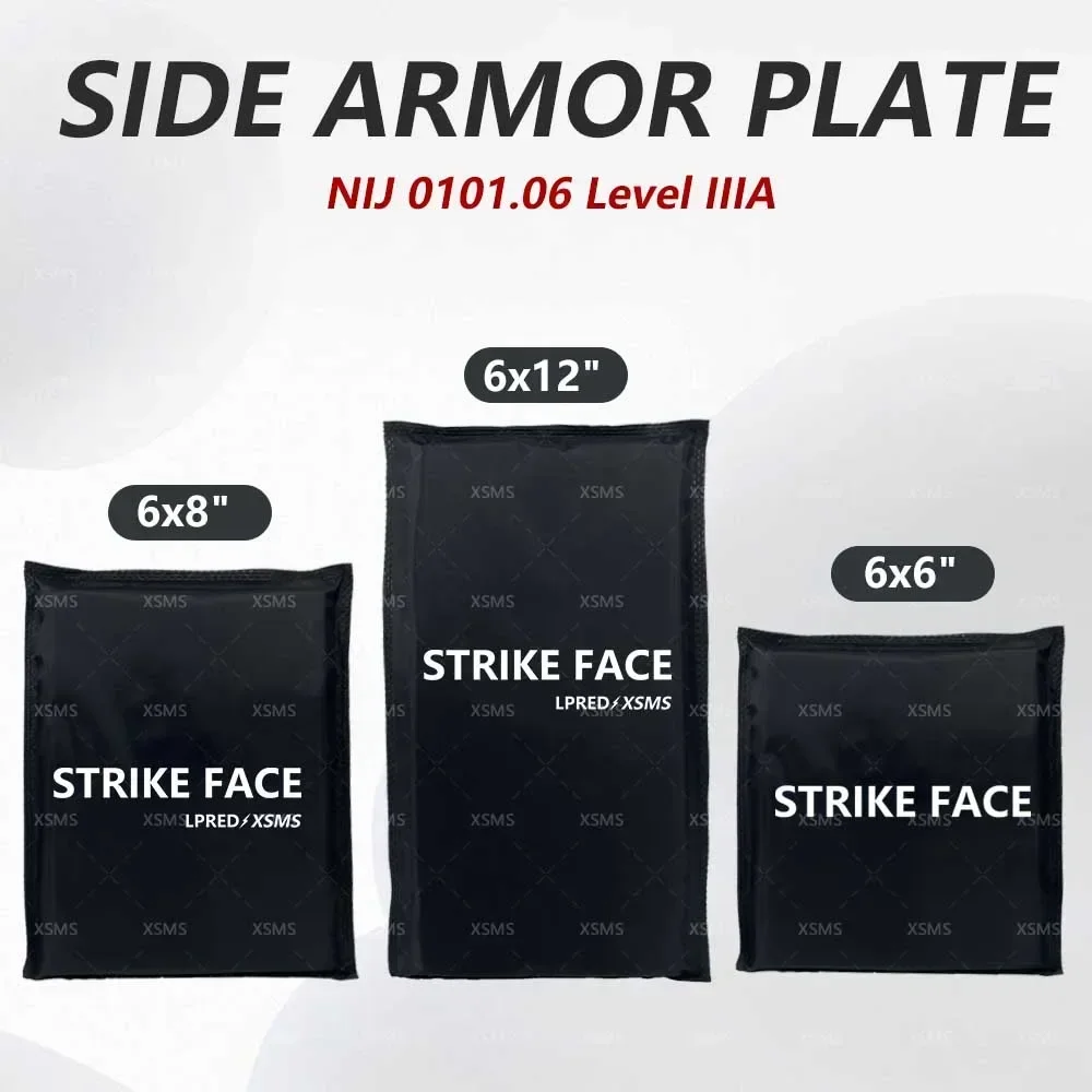 NIJ IIIA Soft Side Plate NIJ IIIA 3A Soft Bulletproof Plate Ballistic Vest Bulletproof Side Panel Waist Armor Panel 6x6 6x8 6x12